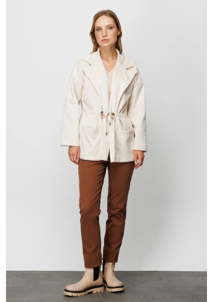 Oversize Midi Kadın Mont - Kareli Desen - Minimalist Tarz modelleri