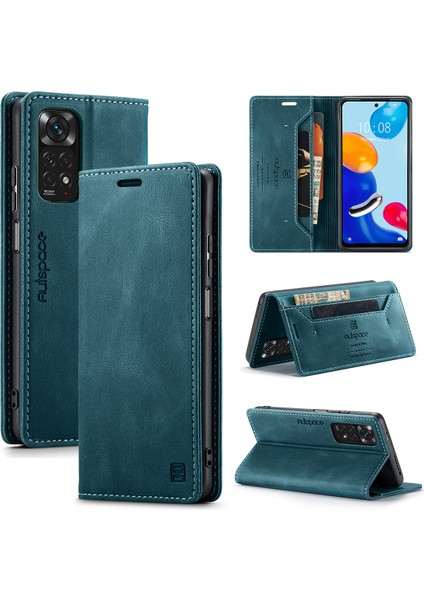 Xiaomi Redmi Note 11 4g / Note 11S Için Vinil Deri Kapak Flip Cüzdan Standı Telefon Kılıfı (Yurt Dışından)