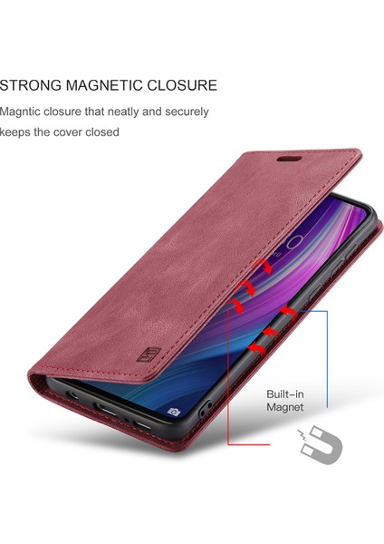 Xiaomi Redmi Note 8 Pro Için Vinil Deri Kapak Flip Cüzdan Standı Telefon Kılıfı (Yurt Dışından)