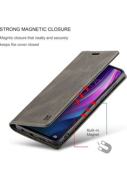 Xiaomi Redmi Note 8 Pro Için Vinil Deri Kapak Flip Cüzdan Standı Telefon Kılıfı (Yurt Dışından)