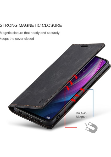 Xiaomi Redmi Note 8 Pro Için Vinil Deri Kapak Flip Cüzdan Standı Telefon Kılıfı (Yurt Dışından)