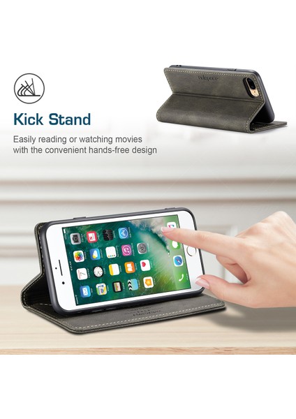 iPhone 7 Plus / 8 Plus Için Vinil Deri Kapak Flip Cüzdan Standı Telefon Kılıfı (Yurt Dışından) modelleri