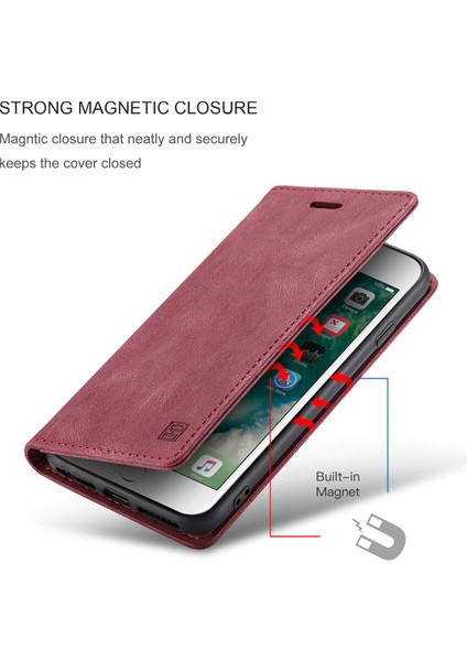 iPhone 7 Plus / 8 Plus Için Vinil Deri Kapak Flip Cüzdan Standı Telefon Kılıfı (Yurt Dışından) fiyatları