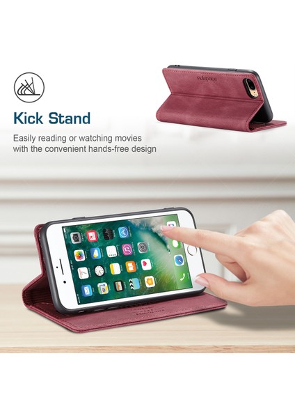 iPhone 7 Plus / 8 Plus Için Vinil Deri Kapak Flip Cüzdan Standı Telefon Kılıfı (Yurt Dışından) modelleri