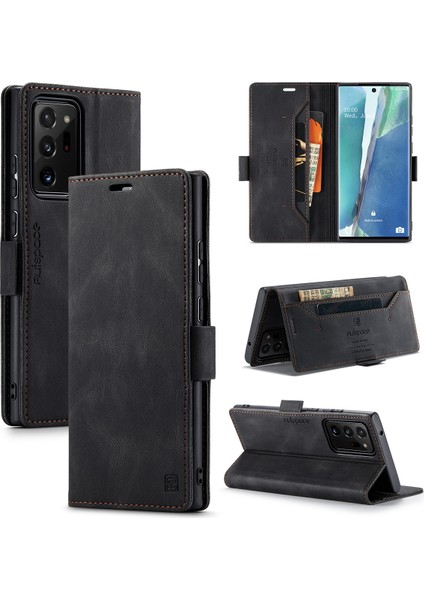 Samsung Galaxy Note 20 Ultra Için Vinil Deri Kapak Flip Cüzdan Standı Telefon Kılıfı (Yurt Dışından)