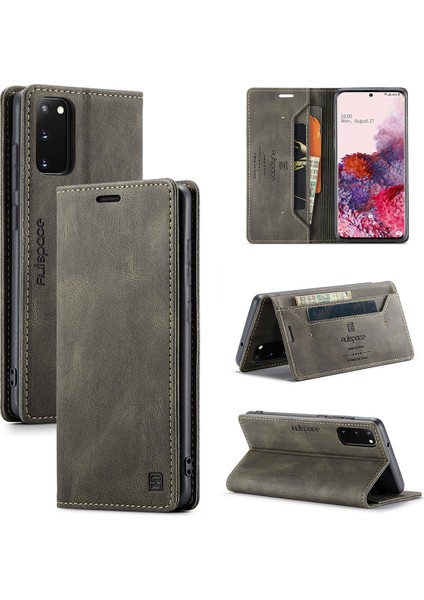 Samsung Galaxy S20 Için Vinil Deri Kapak Flip Cüzdan Standı Telefon Kılıfı (Yurt Dışından)