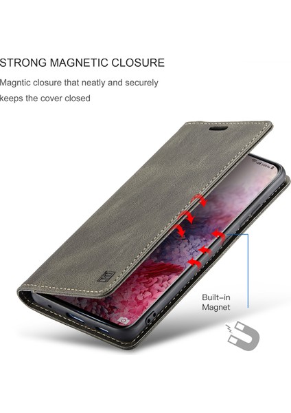 Samsung Galaxy S20 Için Vinil Deri Kapak Flip Cüzdan Standı Telefon Kılıfı (Yurt Dışından)