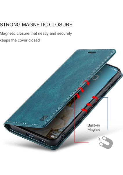 Huawei P50 Için Vinil Deri Kapak Flip Cüzdan Standı Telefon Kılıfı (Yurt Dışından)