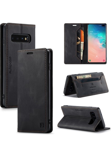 Samsung Galaxy S10 Plus Için Vinil Deri Kapak Flip Cüzdan Standı Telefon Kılıfı (Yurt Dışından)