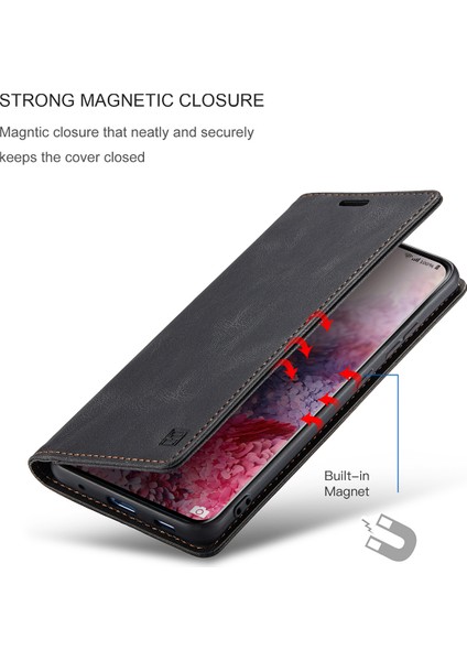 Samsung Galaxy S20 Için Vinil Deri Kapak Flip Cüzdan Standı Telefon Kılıfı (Yurt Dışından)