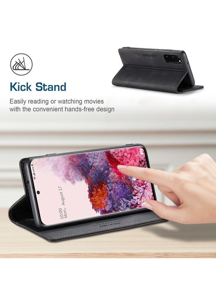 Samsung Galaxy S20 Için Vinil Deri Kapak Flip Cüzdan Standı Telefon Kılıfı (Yurt Dışından)