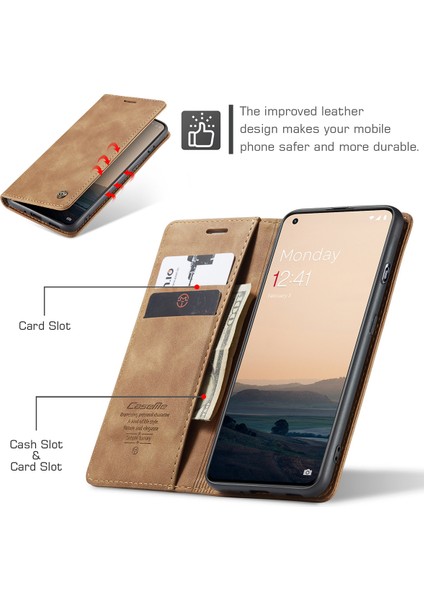 Oneplus 11 Için Retro Pu Deri Cüzdan Flip Standlı Telefon Kılıfı (Yurt Dışından)