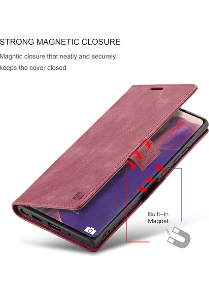 Samsung Galaxy Note 20 Için Vinil Deri Kapak Flip Cüzdan Standı Telefon Kılıfı (Yurt Dışından)