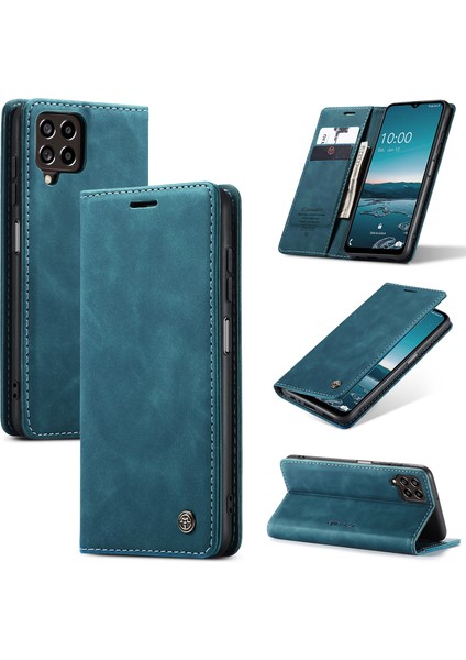 Samsung Galaxy M33 Için Retro Pu Deri Cüzdan Flip Standlı Telefon Kılıfı (Yurt Dışından)