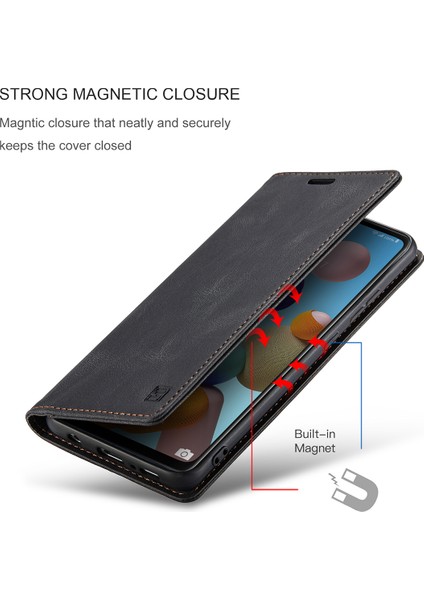 Samsung Galaxy A21S Için Vinil Deri Kapak Flip Cüzdan Standı Telefon Kılıfı (Yurt Dışından)