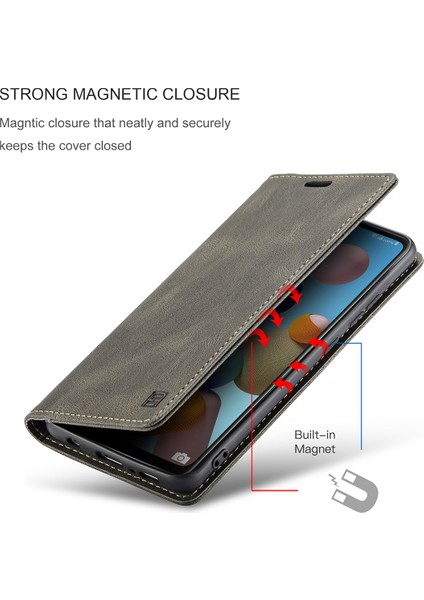 Samsung Galaxy A21S Için Vinil Deri Kapak Flip Cüzdan Standı Telefon Kılıfı (Yurt Dışından)
