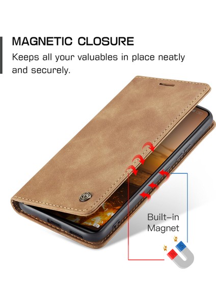 Xiaomi 12 Lite Için Retro Pu Deri Cüzdan Flip Standlı Telefon Kılıfı (Yurt Dışından)