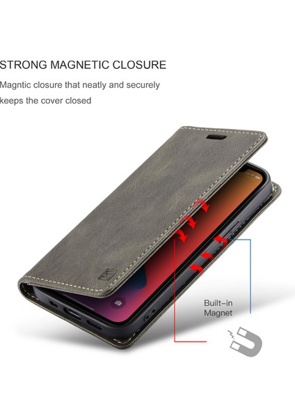 iPhone 12 Mini Için Vinil Deri Kapak Flip Cüzdan Standı Telefon Kılıfı (Yurt Dışından)