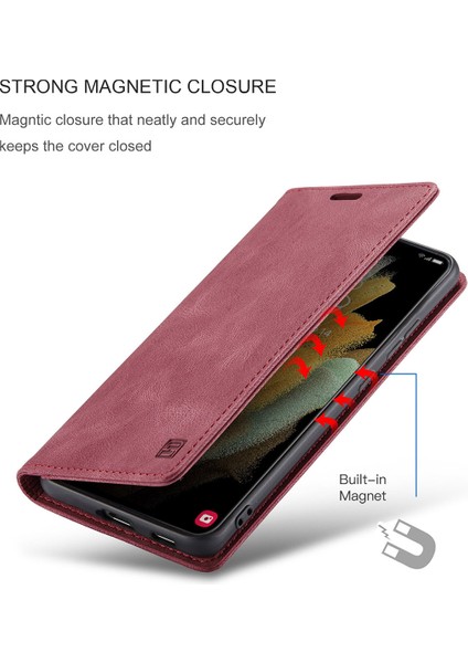 Samsung Galaxy S21 Ultra 5g Için Vinil Deri Kapak Flip Cüzdan Standı Telefon Kılıfı (Yurt Dışından) fiyatları