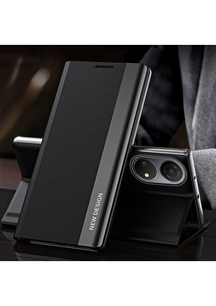 Honor X7 Için Ince Flip Deri Manyetik Kapatma Telefon Kılıfı (Yurt Dışından)