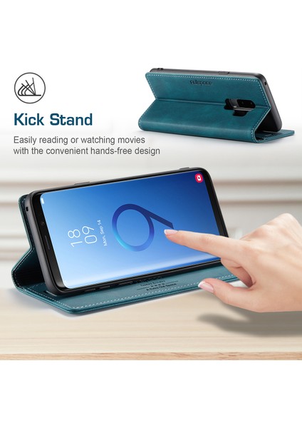 Samsung Galaxy S9 Plus Için Vinil Deri Kapak Flip Cüzdan Standı Telefon Kılıfı (Yurt Dışından)