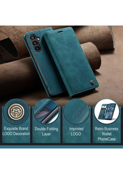 Samsung Galaxy A34 5g Için Retro Pu Deri Cüzdan Flip Standlı Telefon Kılıfı (Yurt Dışından)