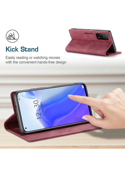 Xiaomi Mi 10T / Mi 10T Pro Için Vinil Deri Kapak Flip Cüzdan Standı Telefon Kılıfı (Yurt Dışından)