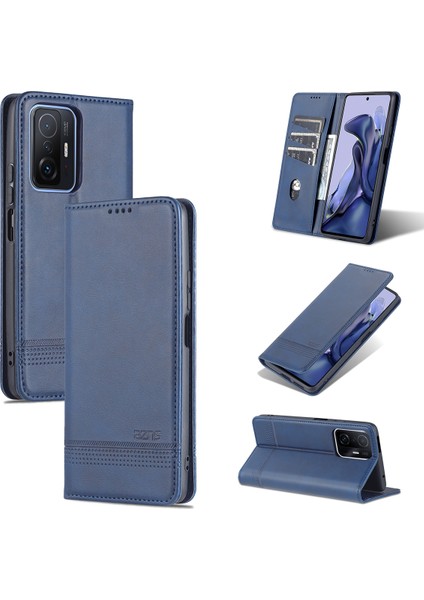 Xiaomi Mi 11T / Mi 11T Pro Için Vintage Deri Cüzdan Standı Telefon Kılıfı (Yurt Dışından)