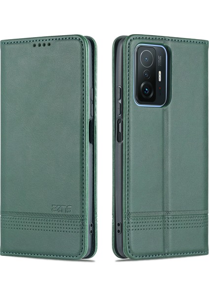 Xiaomi Mi 11T / Mi 11T Pro Için Vintage Deri Cüzdan Standı Telefon Kılıfı (Yurt Dışından)