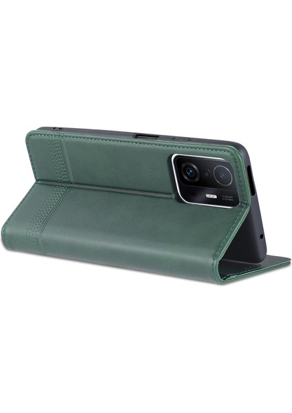 Xiaomi Mi 11T / Mi 11T Pro Için Vintage Deri Cüzdan Standı Telefon Kılıfı (Yurt Dışından)