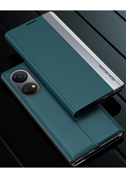 Honor X7 Için Ince Flip Deri Manyetik Kapatma Telefon Kılıfı Sarı (Yurt Dışından)