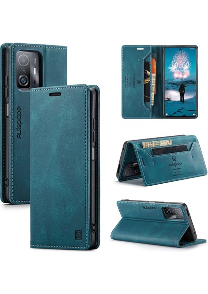 Xiaomi 11T / Mi 11T Pro Için Vinil Deri Kapak Flip Cüzdan Standı Telefon Kılıfı (Yurt Dışından)