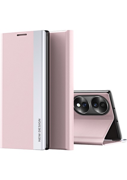Honor 70 Için Ince Flip Deri Manyetik Kapatma Telefon Kılıfı (Yurt Dışından)