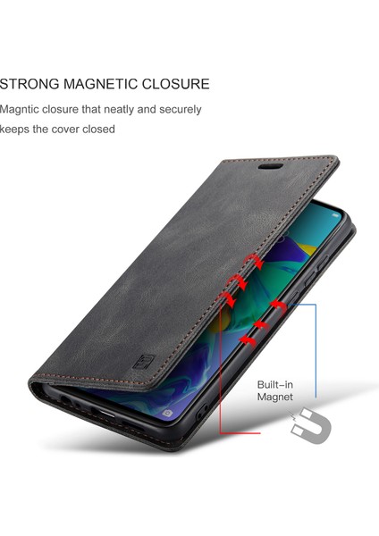 Huawei P30 Için Vinil Deri Kapak Flip Cüzdan Standı Telefon Kılıfı (Yurt Dışından)