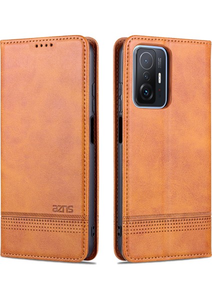 Xiaomi Mi 11T / Mi 11T Pro Için Vintage Deri Cüzdan Standı Telefon Kılıfı (Yurt Dışından)