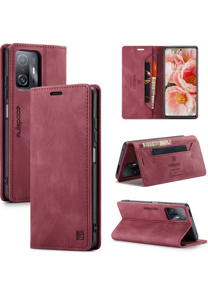 Xiaomi 11T / Mi 11T Pro Için Vinil Deri Kapak Flip Cüzdan Standı Telefon Kılıfı (Yurt Dışından)