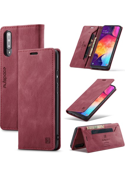 Samsung Galaxy A50 / A50S / A30S Için Vinil Deri Kapak Flip Cüzdan Standı Telefon Kılıfı (Yurt Dışından)