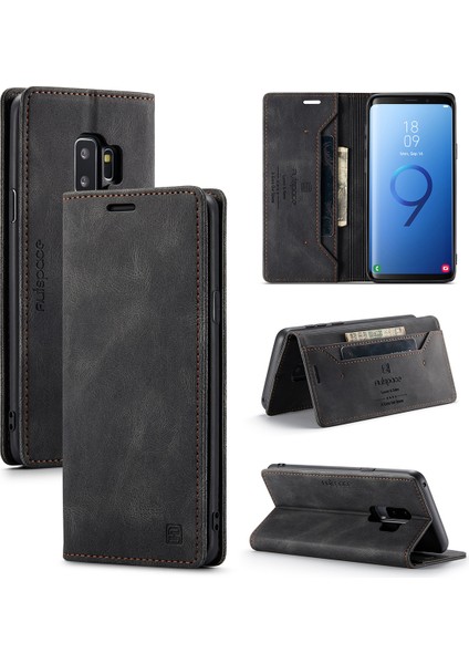 Samsung Galaxy S9 Plus Için Vinil Deri Kapak Flip Cüzdan Standı Telefon Kılıfı (Yurt Dışından)
