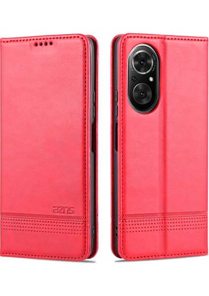 Honor 50 Se Için Vintage Deri Cüzdan Standı Telefon Kılıfı Rose Red (Yurt Dışından)
