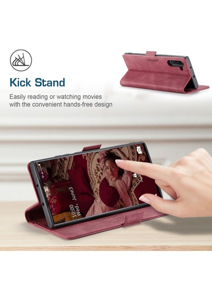 Samsung Galaxy Note 10 Için Vinil Deri Kapak Flip Cüzdan Standı Telefon Kılıfı (Yurt Dışından) modelleri