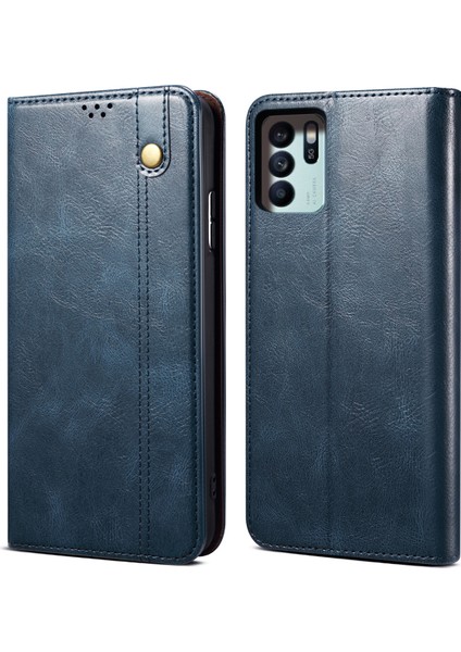 Oppo Reno6 Z Için Pu Deri Manyetik Flip Cüzdan Standlı Telefon Kılıfı (Yurt Dışından)