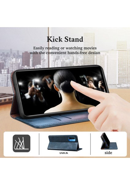 Oppo Reno6 Z Için Pu Deri Manyetik Flip Cüzdan Standlı Telefon Kılıfı (Yurt Dışından) modelleri