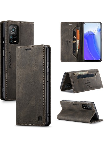 Xiaomi Mi 10T / Mi 10T Pro Için Vinil Deri Kapak Flip Cüzdan Standı Telefon Kılıfı (Yurt Dışından)