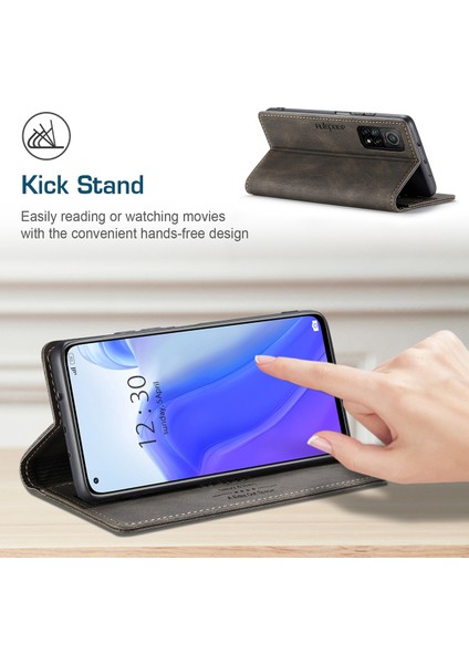 Xiaomi Mi 10T / Mi 10T Pro Için Vinil Deri Kapak Flip Cüzdan Standı Telefon Kılıfı (Yurt Dışından)
