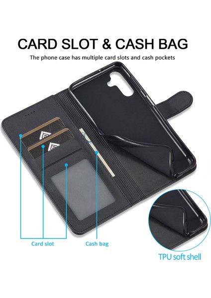 Samsung Galaxy A24 4g Için Flip Standlı Deri Cüzdan Telefon Kılıfı (Yurt Dışından)