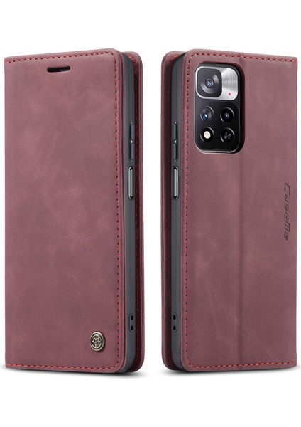 Xiaomi Redmi Note 11 Pro/note 11 Pro+ Için Retro Pu Deri Cüzdan Flip Standlı Telefon Kılıfı (Yurt Dışından)