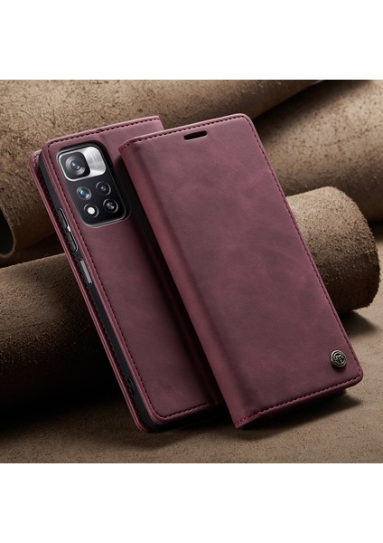 Xiaomi Redmi Note 11 Pro/note 11 Pro+ Için Retro Pu Deri Cüzdan Flip Standlı Telefon Kılıfı (Yurt Dışından)