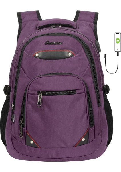 1551-2225 Anatomik Yarasa Sırt Okul Çantası - NKT01551-MOR-TEK Ebat