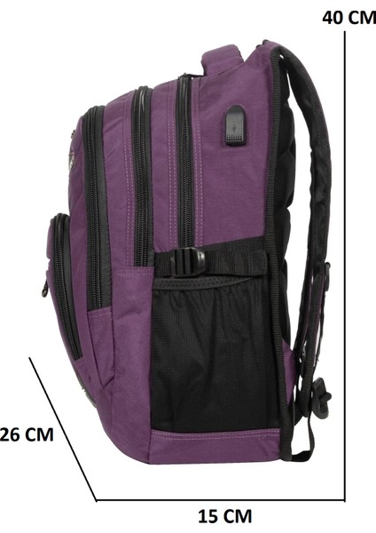 1551-2225 Anatomik Yarasa Sırt Okul Çantası - NKT01551-MOR-TEK Ebat fiyatları