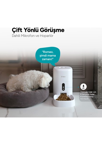 Foodi Pro Full Hd 3mp Kameralı Çift Yönlü Görüşmeli Otomatik Wi-Fi Akıllı Kedi/köpek Besleyici